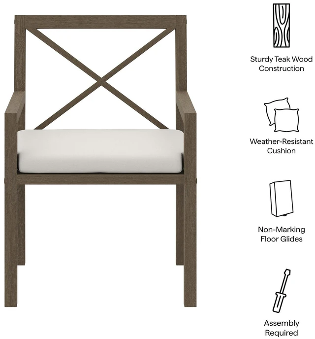 Alt view image 3 of 7 - Northlake Outdoor Patio Teak Dining Armchair by Modway