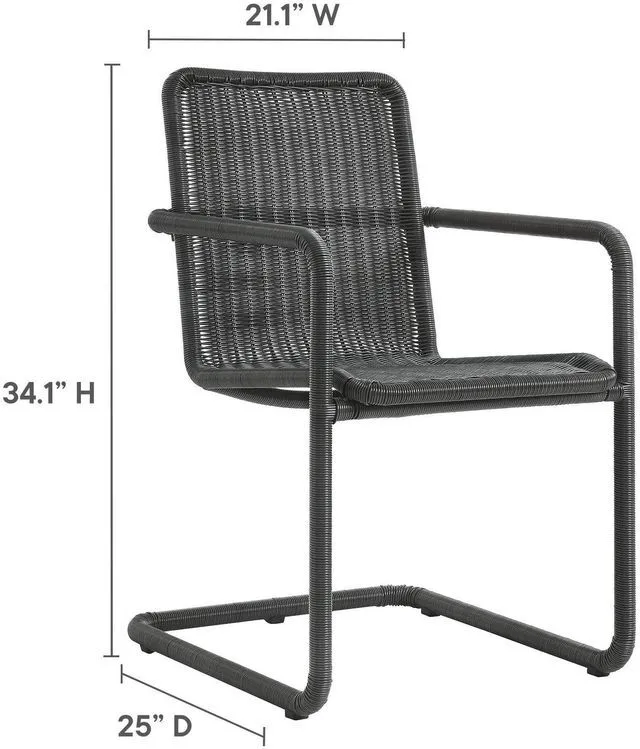 Alt view image 3 of 7 - Abacus Outdoor Patio Wicker Dining Chairs Set of 2