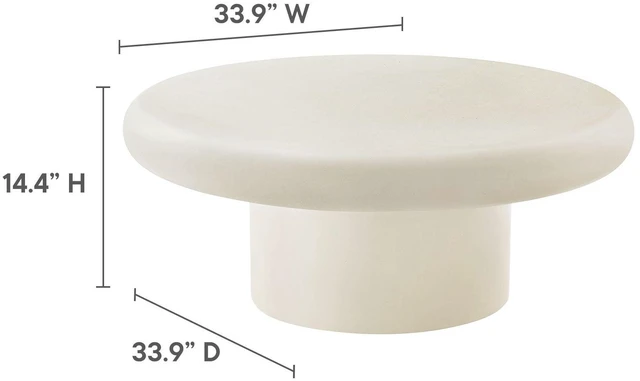 Alt view image 2 of 7 - Argos and Alora Indoor - Outdoor Patio Concrete Round Coffee Table