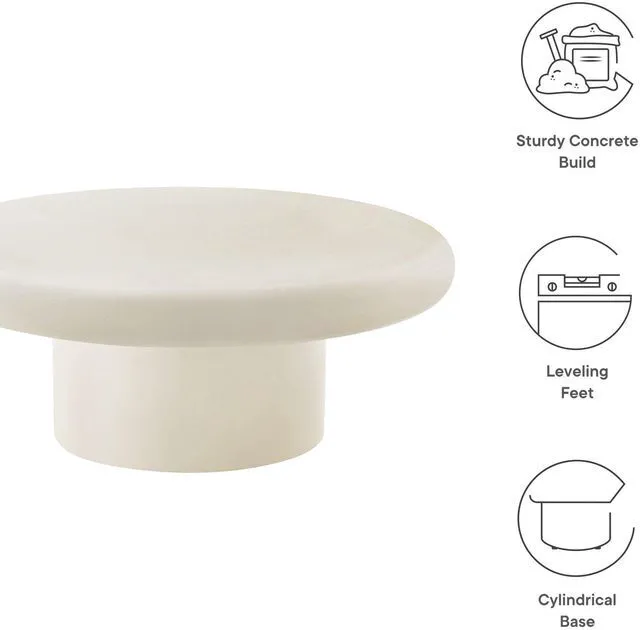 Alt view image 3 of 7 - Argos and Alora Indoor - Outdoor Patio Concrete Round Coffee Table