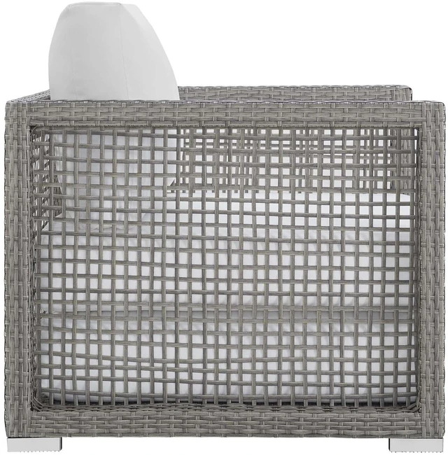 Alt view image 11 of 13 - Aura Rattan Outdoor Patio Armchair - Gray Gray