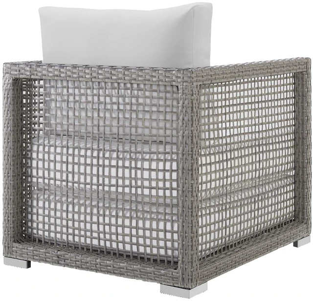 Alt view image 12 of 13 - Aura Rattan Outdoor Patio Armchair - Gray Gray