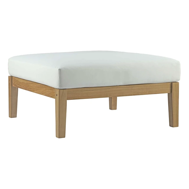 Alt view image 5 of 7 - Bayport 5 Piece Outdoor Patio Teak Set Natural White