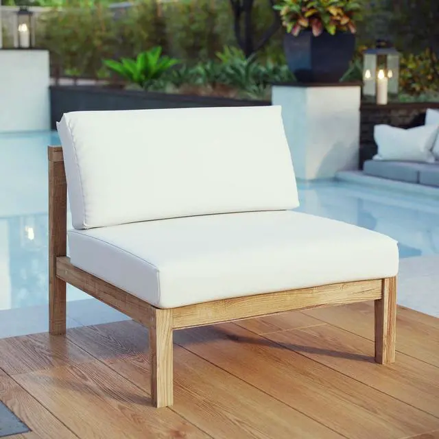 Alt view image 10 of 10 - Bayport Outdoor Patio Teak Armless - Natural White