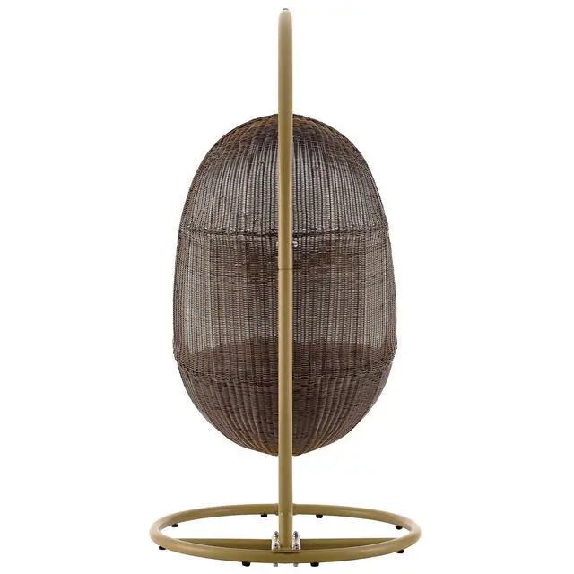 Alt view image 5 of 7 - Bean Outdoor Patio Wood Swing Chair With Stand