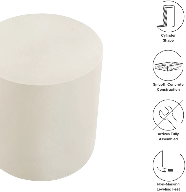 Alt view image 3 of 7 - Brion Indoor - Outdoor Patio Concrete Stool