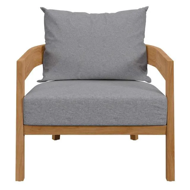 Alt view image 10 of 13 - Brisbane Teak Wood Outdoor Patio Armchair