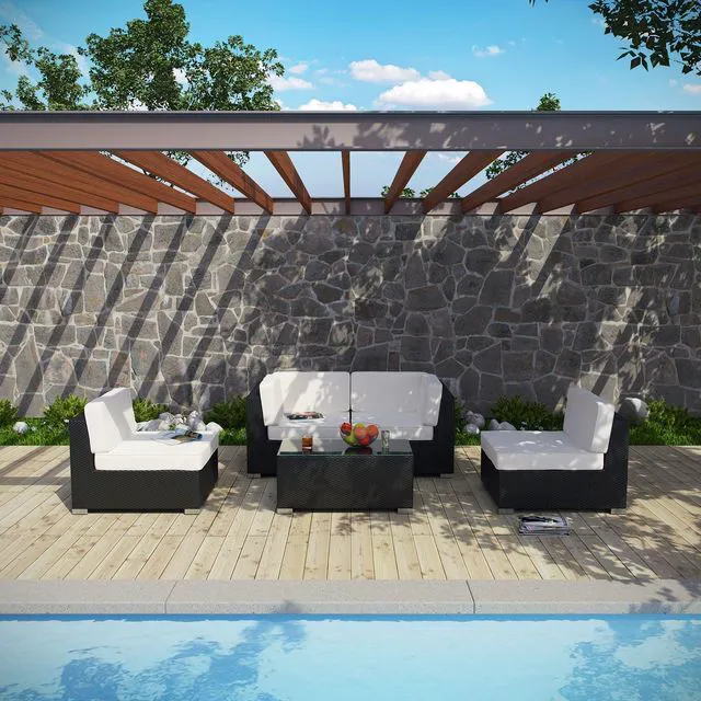 Alt view image 3 of 3 - Camfora 5 Piece Outdoor Patio Sectional Set