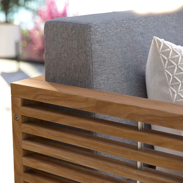 Alt view image 13 of 13 - Carlsbad Teak Wood Outdoor Patio Loveseat
