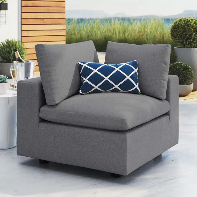 Alt view image 7 of 7 - Commix Overstuffed Outdoor Patio Corner Chair