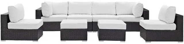 Alt view image 3 of 7 - Convene 8 Piece Outdoor Patio Sectional Set Espresso