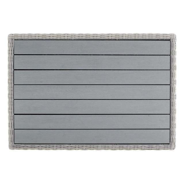 Alt view image 10 of 13 - Conway 32" Outdoor Patio Wicker Rattan Coffee Table Light Gray