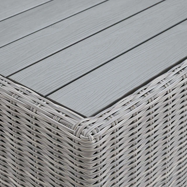 Alt view image 11 of 13 - Conway 32" Outdoor Patio Wicker Rattan Coffee Table Light Gray