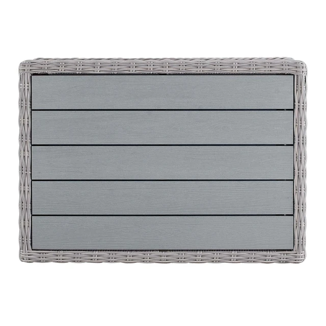 Alt view image 12 of 13 - Conway 45" Outdoor Patio Wicker Rattan Coffee Table Light Gray
