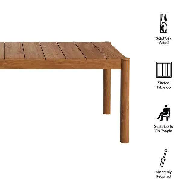 Alt view image 2 of 7 - Eleni 89-Inch Outdoor Patio Teak Wood Dining Table by Modway