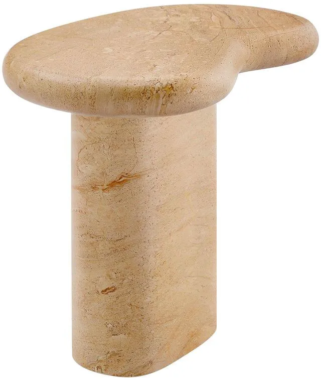 Main image of Elowen Indoor - Outdoor Patio Textured Faux Travertine Side Table