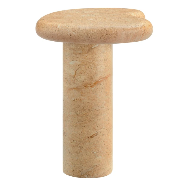 Alt view image 5 of 7 - Elowen Indoor - Outdoor Patio Textured Faux Travertine Side Table
