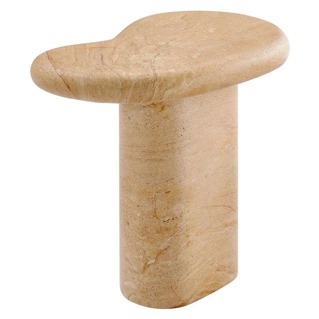 Alt view image 6 of 7 - Elowen Indoor - Outdoor Patio Textured Faux Travertine Side Table