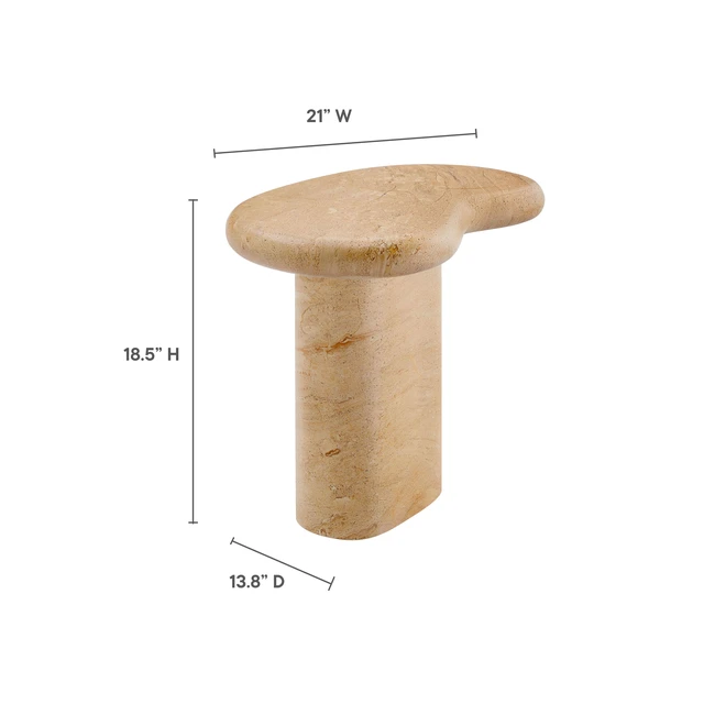 Alt view image 2 of 7 - Elowen Indoor - Outdoor Patio Textured Faux Travertine Side Table