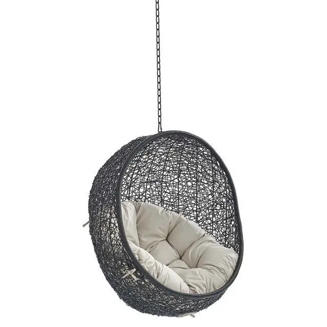Alt view image 7 of 13 - Encase Sunbrella Fabric Swing Outdoor Patio Lounge Chair Without Stand Black Navy
