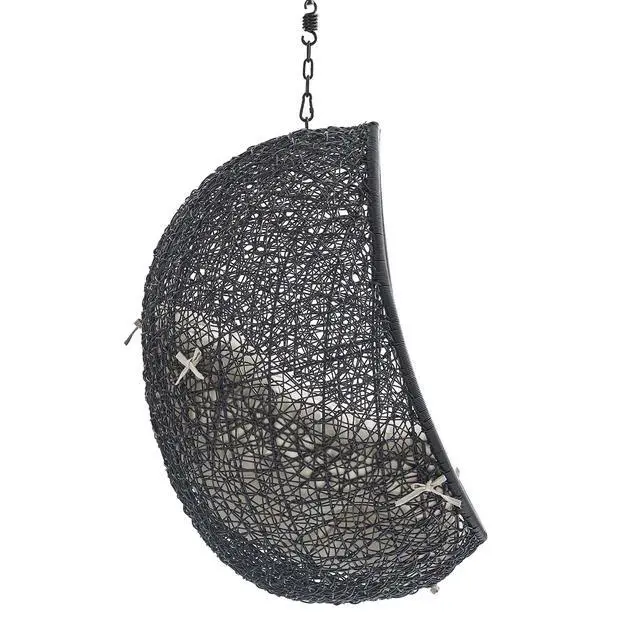 Alt view image 9 of 13 - Encase Sunbrella Fabric Swing Outdoor Patio Lounge Chair Without Stand Black Navy