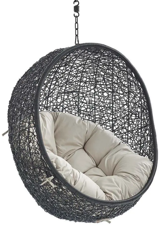 Alt view image 8 of 13 - Encase Sunbrella Fabric Swing Outdoor Patio Lounge Chair Without Stand Black Navy