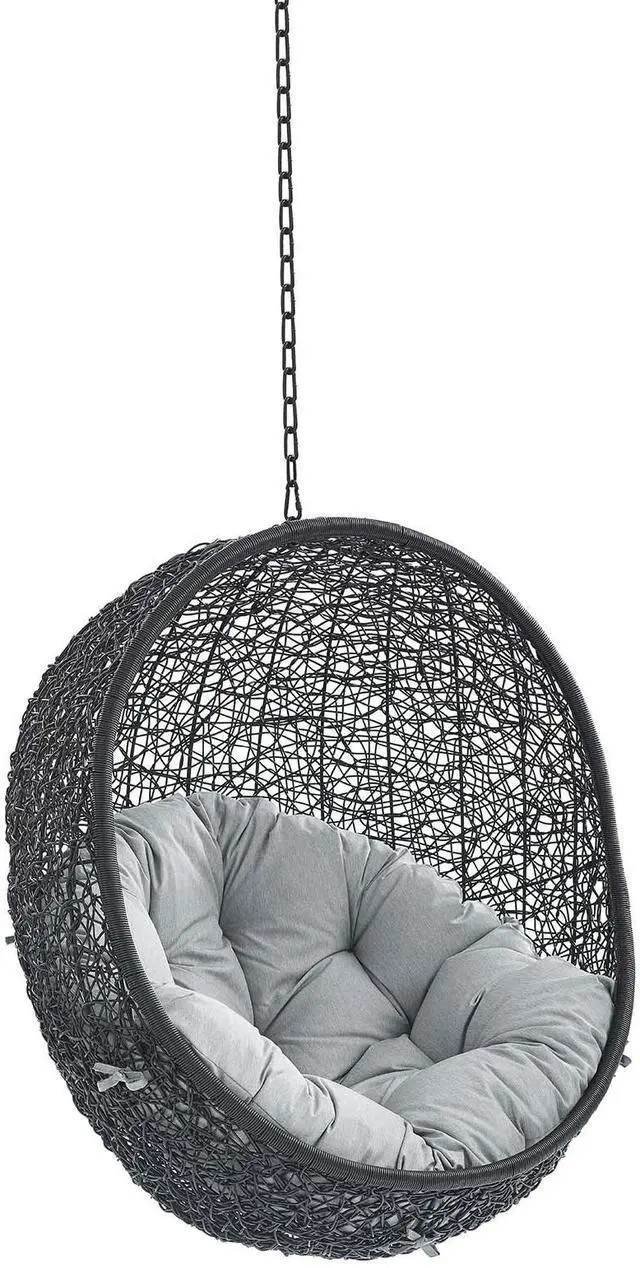 Alt view image 13 of 13 - Encase Sunbrella Fabric Swing Outdoor Patio Lounge Chair Without Stand Black Navy