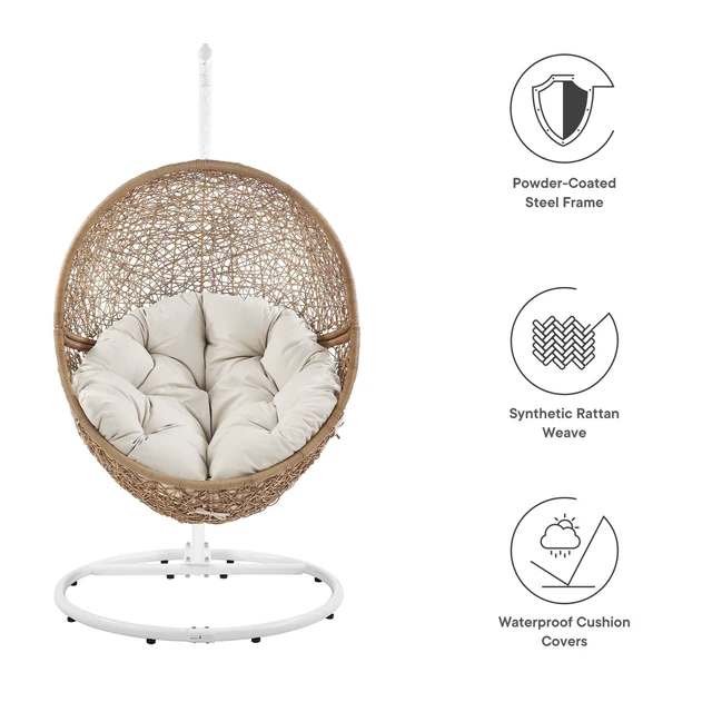 Alt view image 2 of 7 - Encase Outdoor Patio Rattan Swing Chair by Modway
