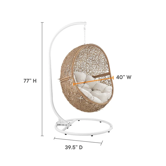 Alt view image 3 of 7 - Encase Outdoor Patio Rattan Swing Chair by Modway