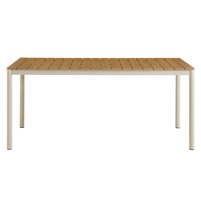 Alt view image 5 of 7 - Finn 71" Outdoor Patio Aluminum Dining Table with Faux Wood Top