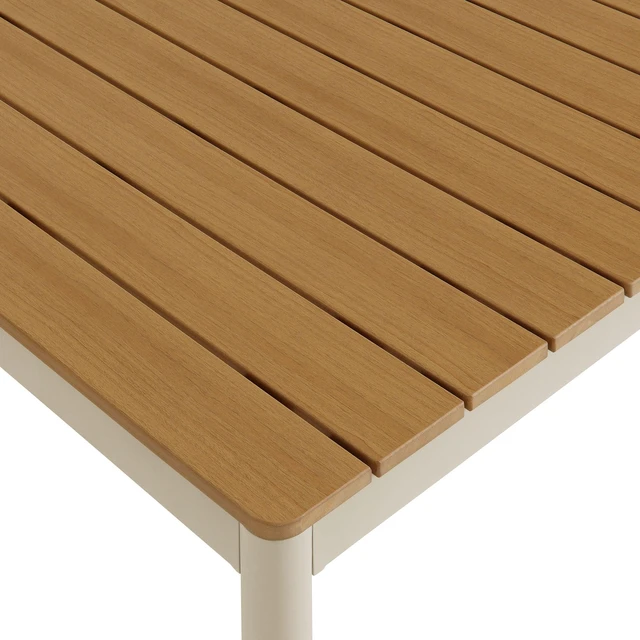 Alt view image 7 of 7 - Finn 71" Outdoor Patio Aluminum Dining Table with Faux Wood Top
