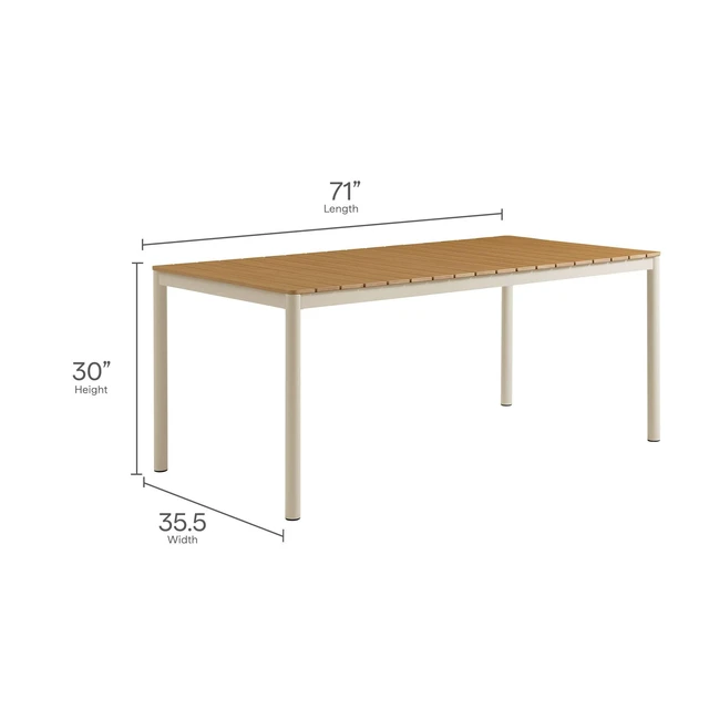 Alt view image 3 of 7 - Finn Outdoor Patio Aluminum Faux Wood Dining Set with Benches
