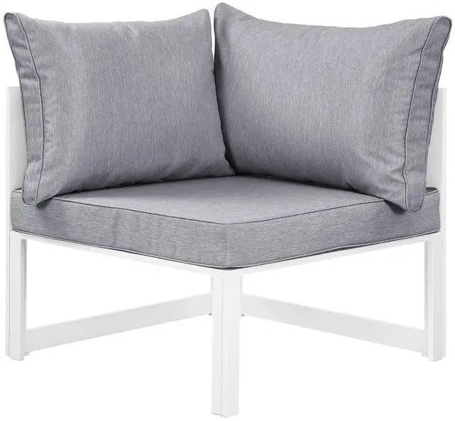 Main image of Fortuna Corner Outdoor Patio Armchair White Gray