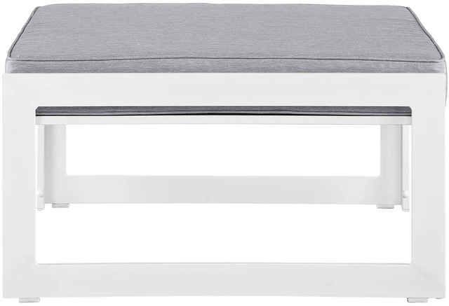 Alt view image 2 of 3 - Fortuna Outdoor Patio Ottoman White Gray