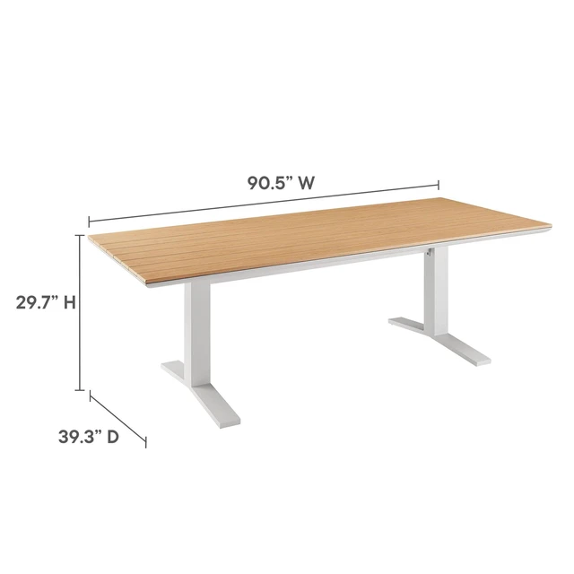 Alt view image 2 of 7 - Gavelston 91" Outdoor Patio Aluminum Dining Table