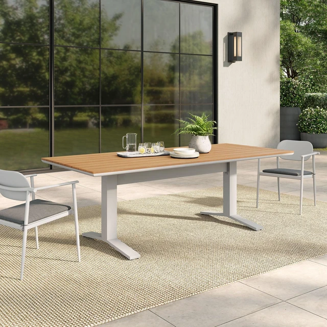Alt view image 7 of 7 - Gavelston 91" Outdoor Patio Aluminum Dining Table