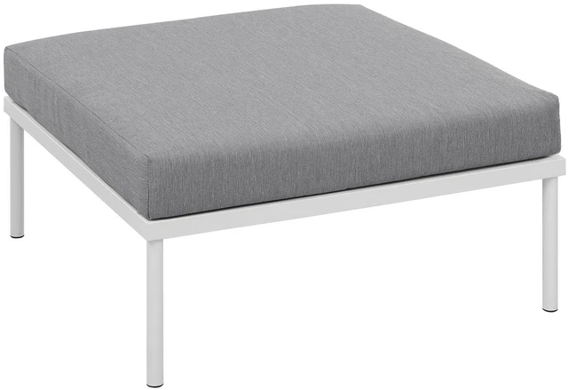Alt view image 2 of 4 - Harmony Outdoor Patio Aluminum Ottoman White Gray