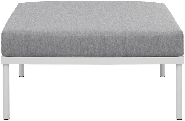 Alt view image 3 of 4 - Harmony Outdoor Patio Aluminum Ottoman White Gray