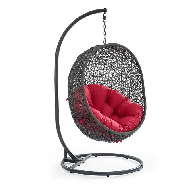 Alt view image 5 of 11 - Hide Outdoor Patio Swing Chair With Stand - White Beige