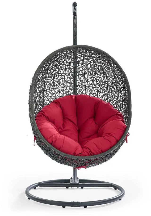 Alt view image 8 of 11 - Hide Outdoor Patio Swing Chair With Stand - White Beige