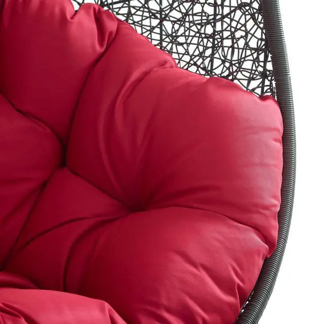 Alt view image 9 of 11 - Hide Outdoor Patio Swing Chair With Stand - White Beige