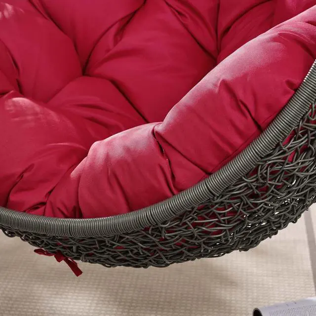Alt view image 10 of 11 - Hide Outdoor Patio Swing Chair With Stand - White Beige
