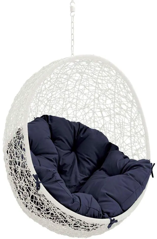 Alt view image 5 of 10 - Hide Outdoor Patio Swing Chair Without Stand - White Gray