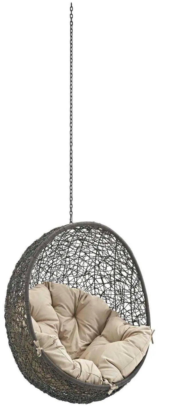 Alt view image 7 of 10 - Hide Outdoor Patio Swing Chair Without Stand - White Gray
