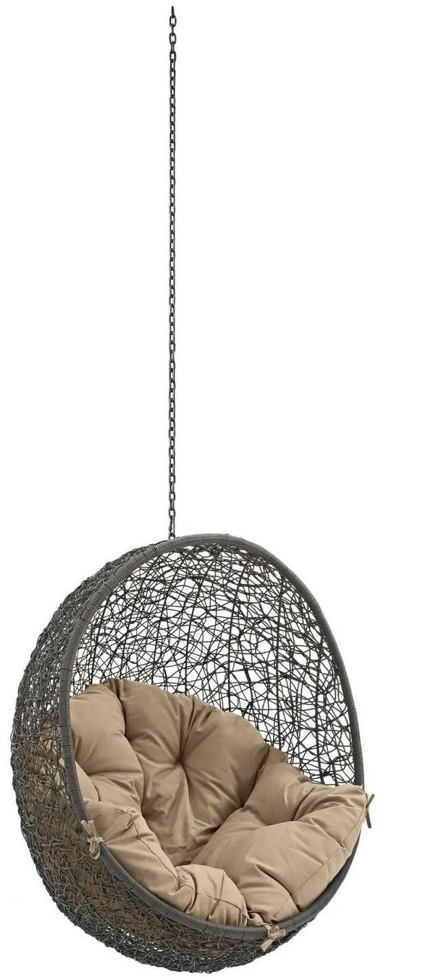 Alt view image 9 of 10 - Hide Outdoor Patio Swing Chair Without Stand - White Gray