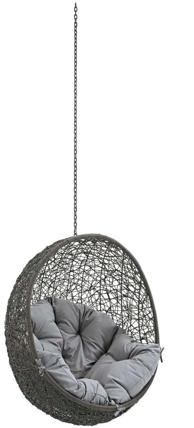 Alt view image 8 of 10 - Hide Outdoor Patio Swing Chair Without Stand - White Gray