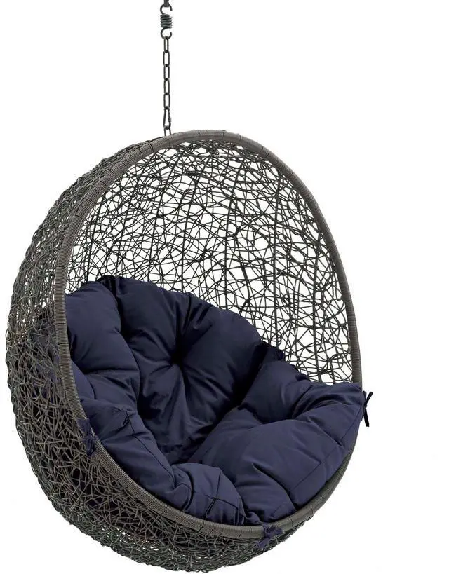 Alt view image 10 of 10 - Hide Outdoor Patio Swing Chair Without Stand - White Gray