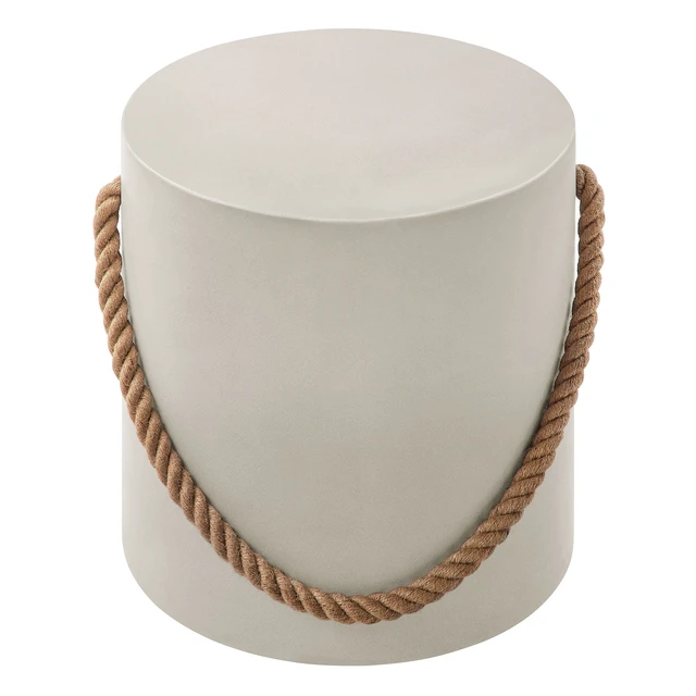 Alt view image 4 of 7 - Isera Indoor - Outdoor Patio Rope Concrete Side Table Stool