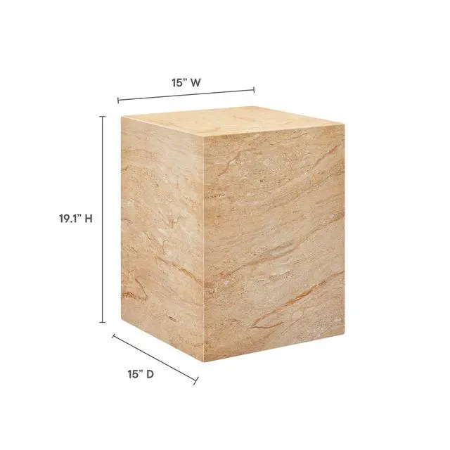 Alt view image 4 of 7 - Jordana Square Plinth Indoor - Outdoor Patio Concrete Side Table