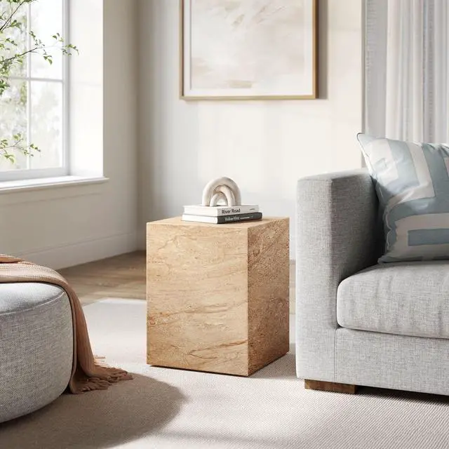 Alt view image 7 of 7 - Jordana Square Plinth Indoor - Outdoor Patio Concrete Side Table